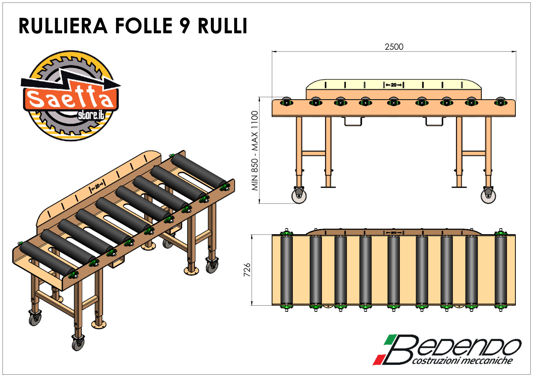 Rulliera a 9 rulli